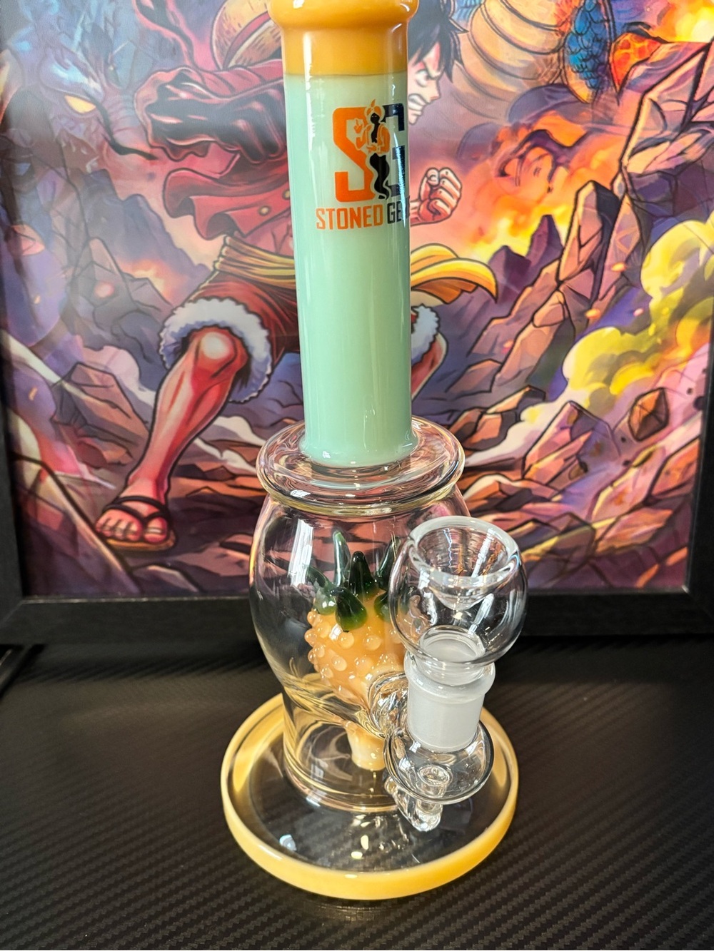 Mint & Yellow Pineapple Glass